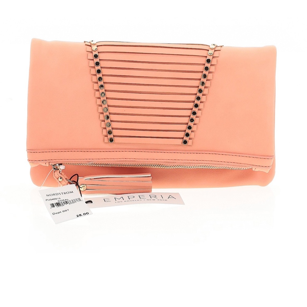 Emperia Coral ‘Larissa’ Tassel Faux Leather Clutch